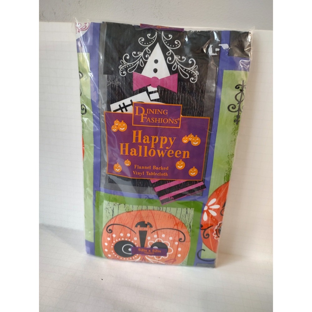 Dining Fashions tablecloth Halloween flannel backed vinyl 52x52 square